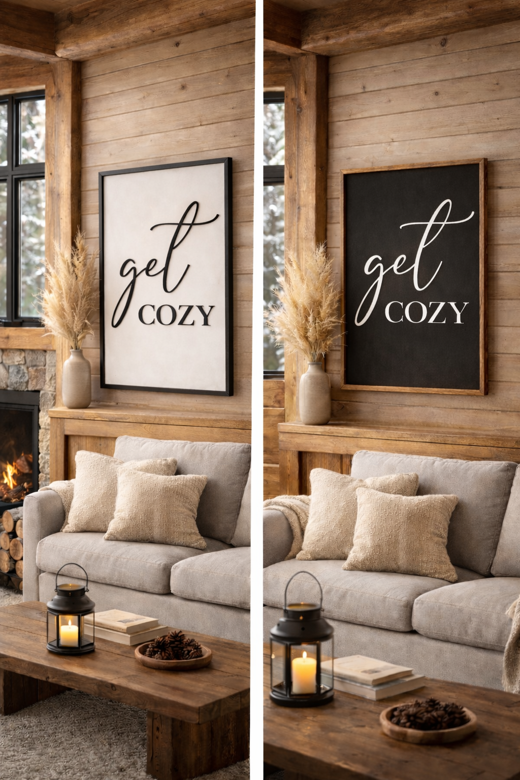 Get Cozy - White, Home Decor Sign