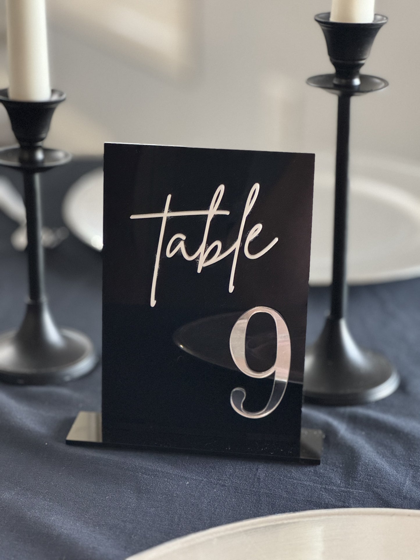 Acrylic Table Numbers - Black and White - Gold and Silver - Wedding Signage - Table Numbers - Modern - Boho - Elegant - Event Table Signs