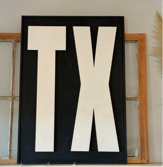 TX - Black, Home Decor Sign
