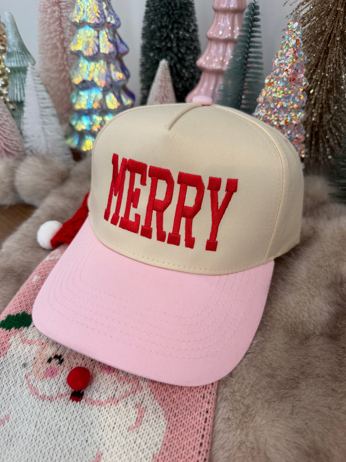 MERRY Christmas Hat – Pink + Red