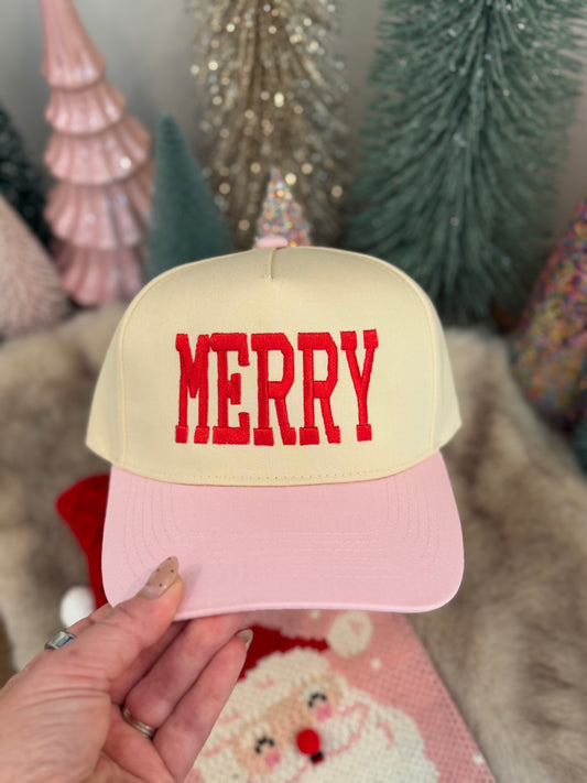 MERRY Christmas Hat – Pink + Red