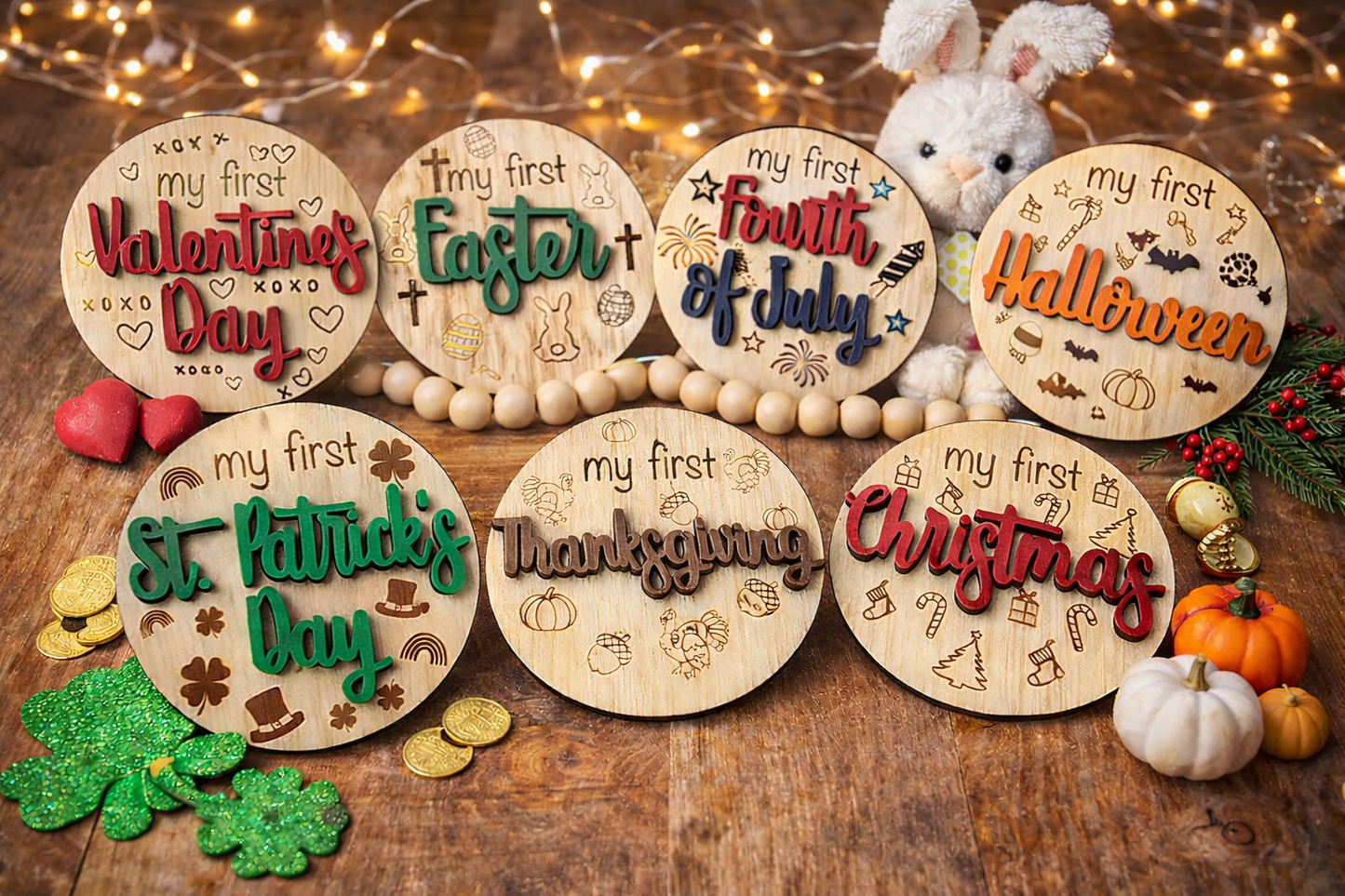 Baby Milestone First Holiday Card Set