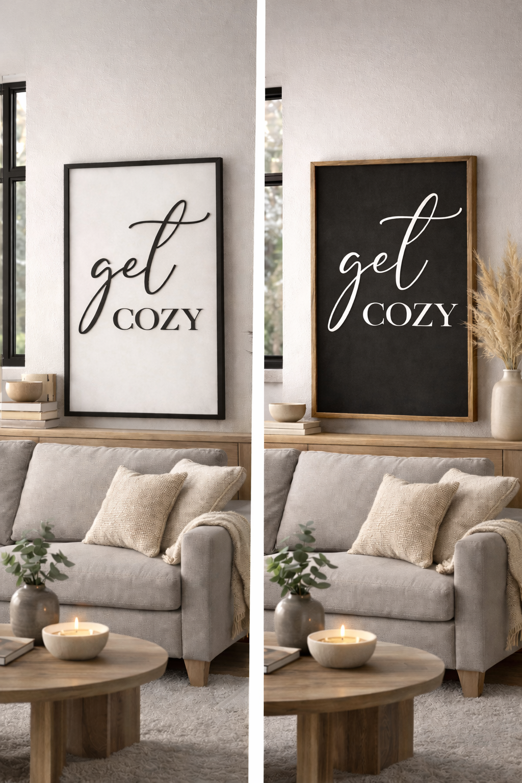Get Cozy - White, Home Decor Sign