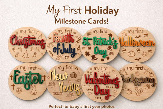 Baby Milestone First Holiday Card Set