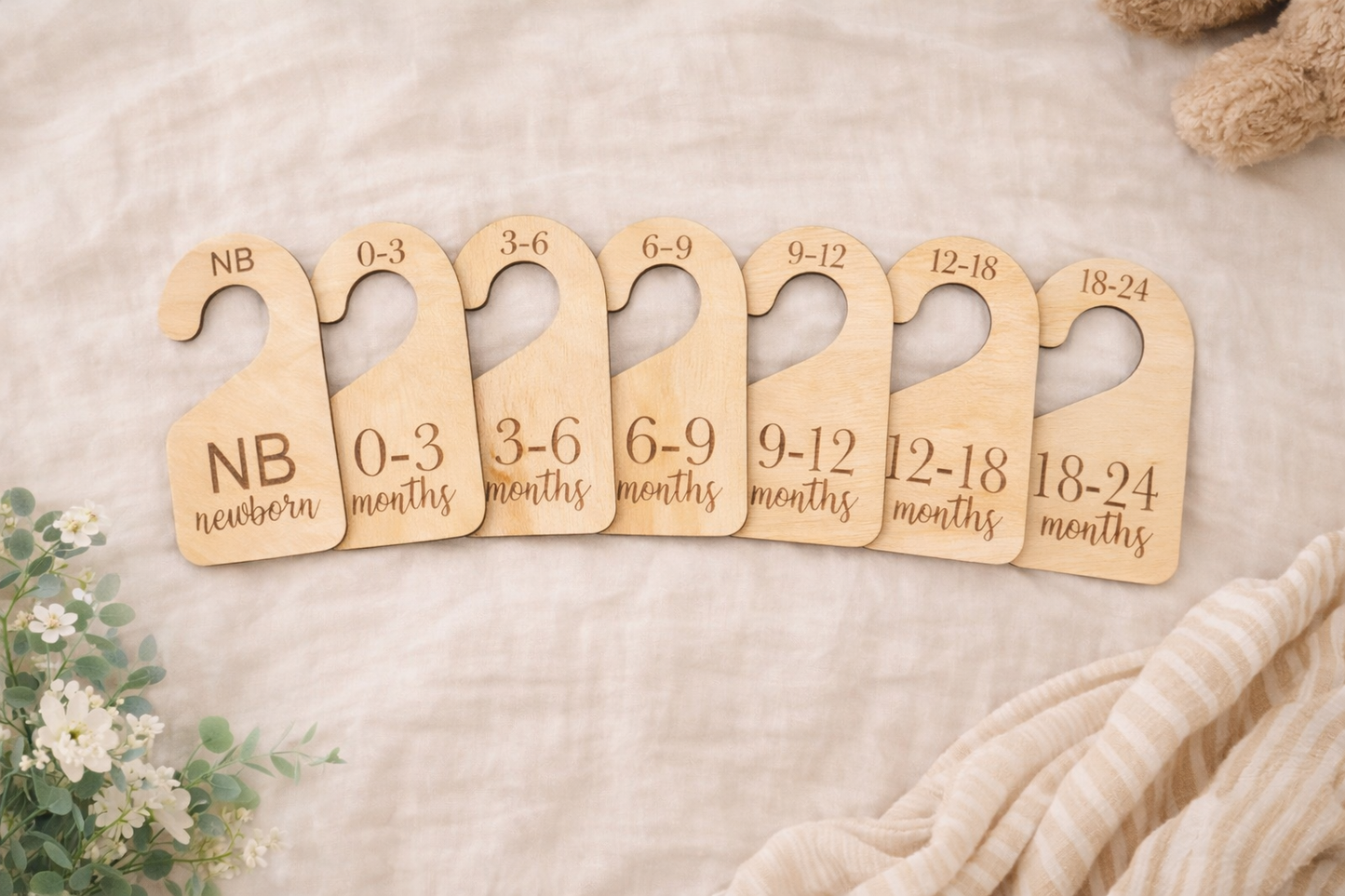 Wooden Baby Closet Dividers | Newborn to 24 Months | Nursery Closet Organizer | Baby Shower Gift