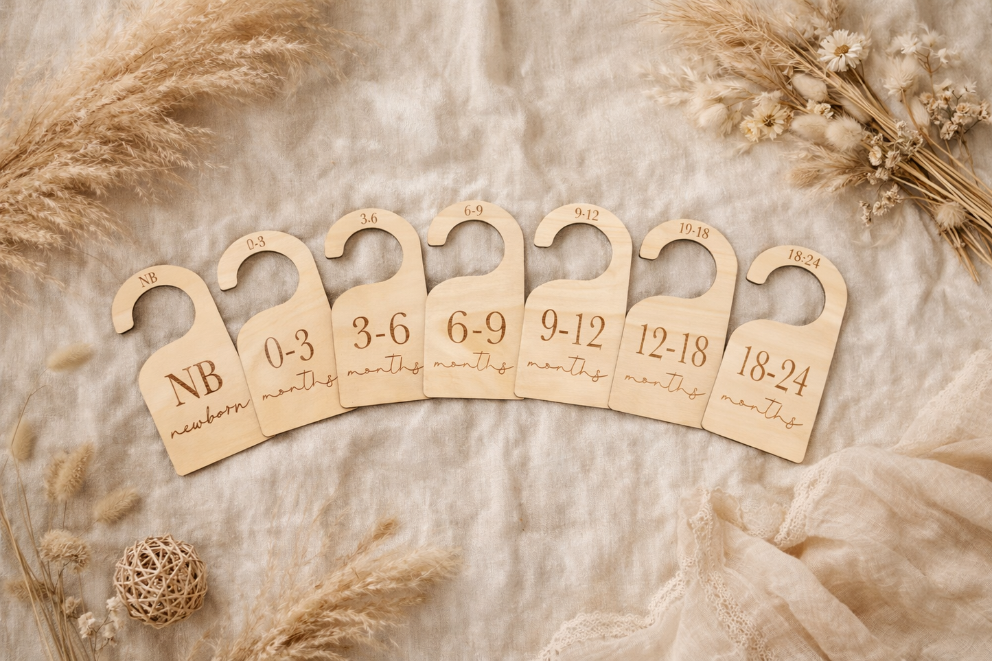 Modern Wooden Nursery Closet Dividers (Newborn–24 Months)