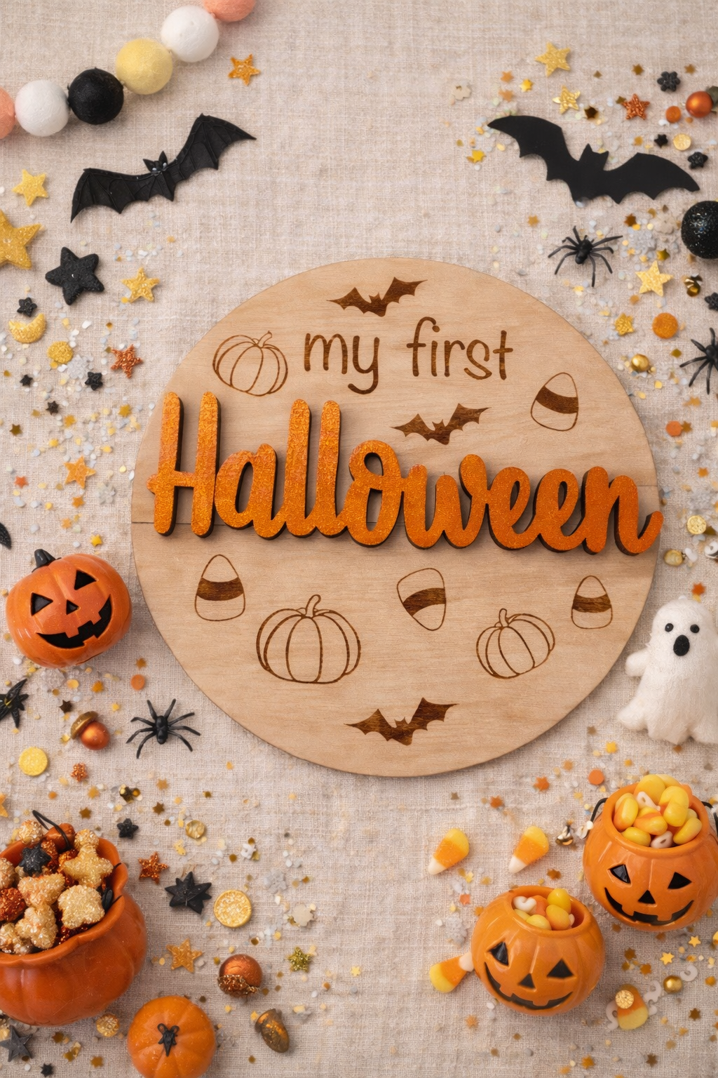 My First Halloween Baby Milestone Card
