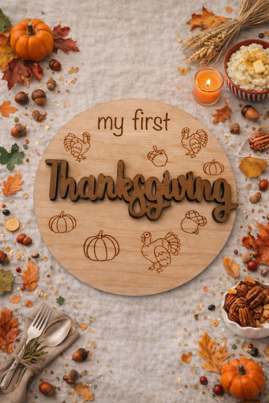 My First Thanksgiving Baby Milestone Card