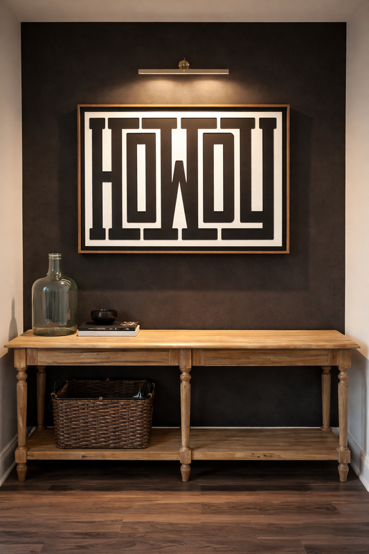 Modern “Howdy” Wall Sign – Bold Southern Entryway & Western Home Decor