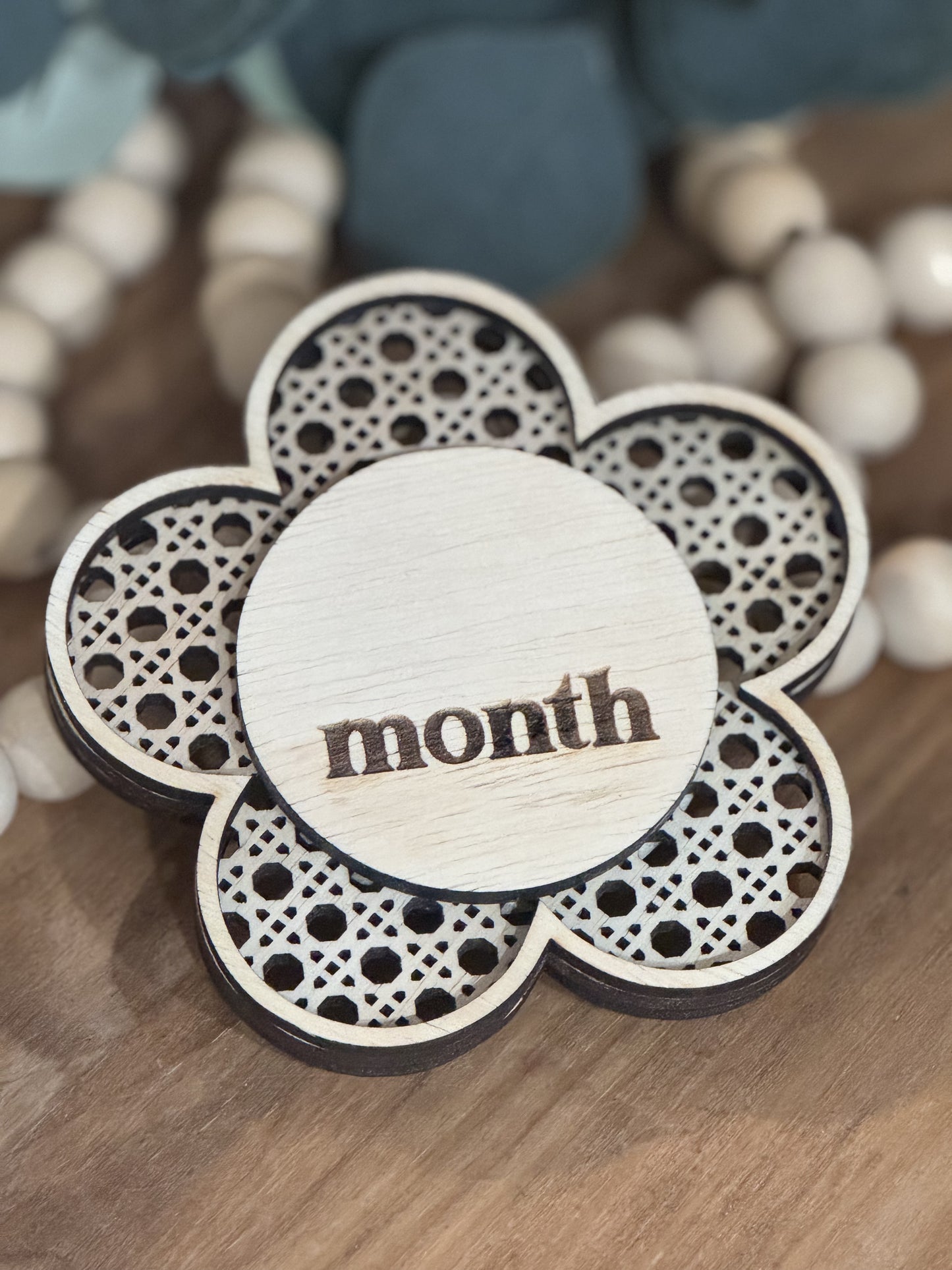 Baby Girl Milestone Cards - Rattan Flowers
