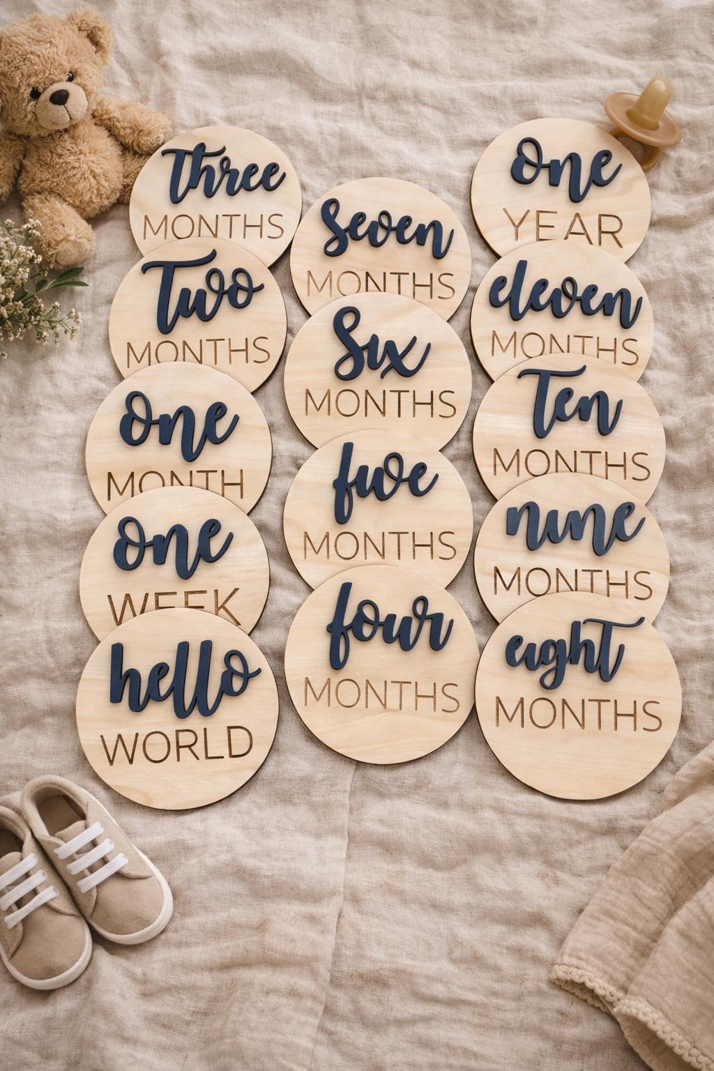 Monthly Baby Milestone Cards - Newborn Photo Prop