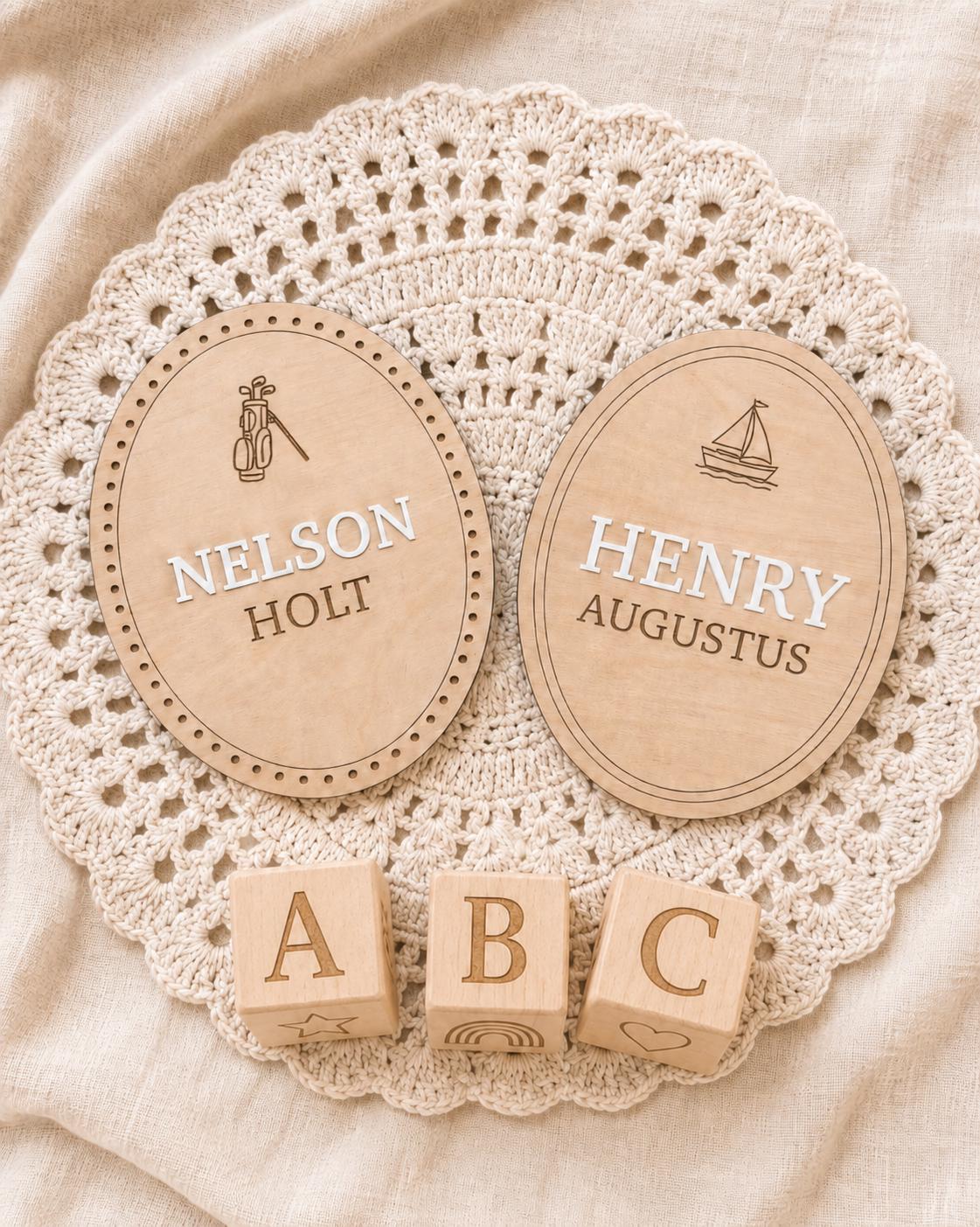 Personalized Baby Announcement & Birth Stat Board | Custom Wooden Name Sign | Newborn Photo Prop | Baby Shower Gift