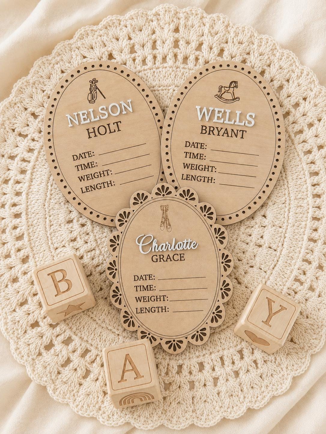 Personalized Baby Announcement & Birth Stat Board | Custom Wooden Name Sign | Newborn Photo Prop | Baby Shower Gift
