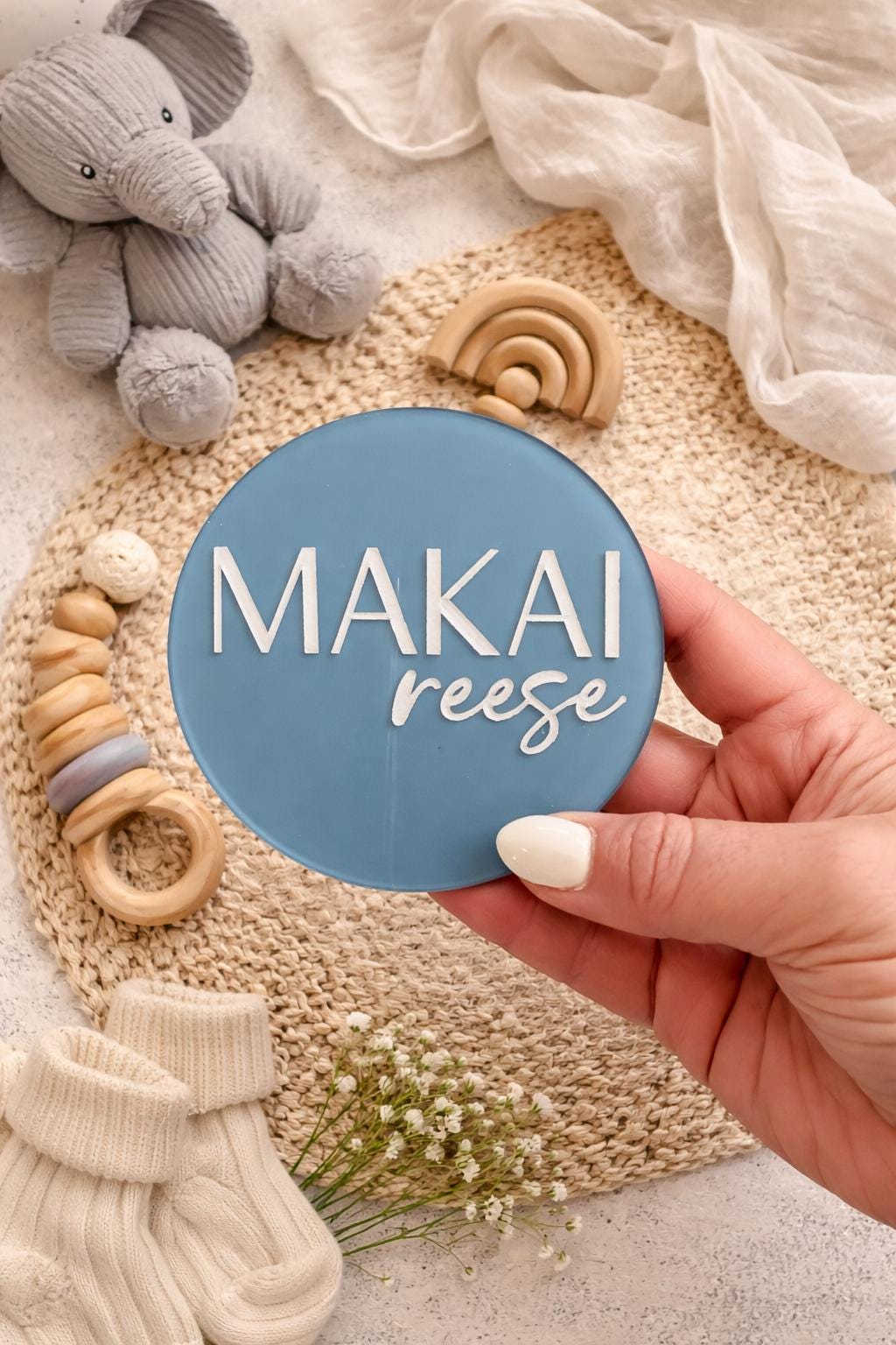 Personalized Acrylic Baby Name Sign | Nursery Photo Prop
